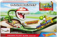 Hot Wheels Mario Kart Piranha Plant Slide Track Set + Yoshi Figuuri