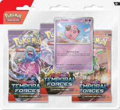 Pokemon Scarlet & Violet: Temporal Forces 3x Booster Pack Pokemon kortit (sis. 3x 10 korttia ja promokortti), Cleffa